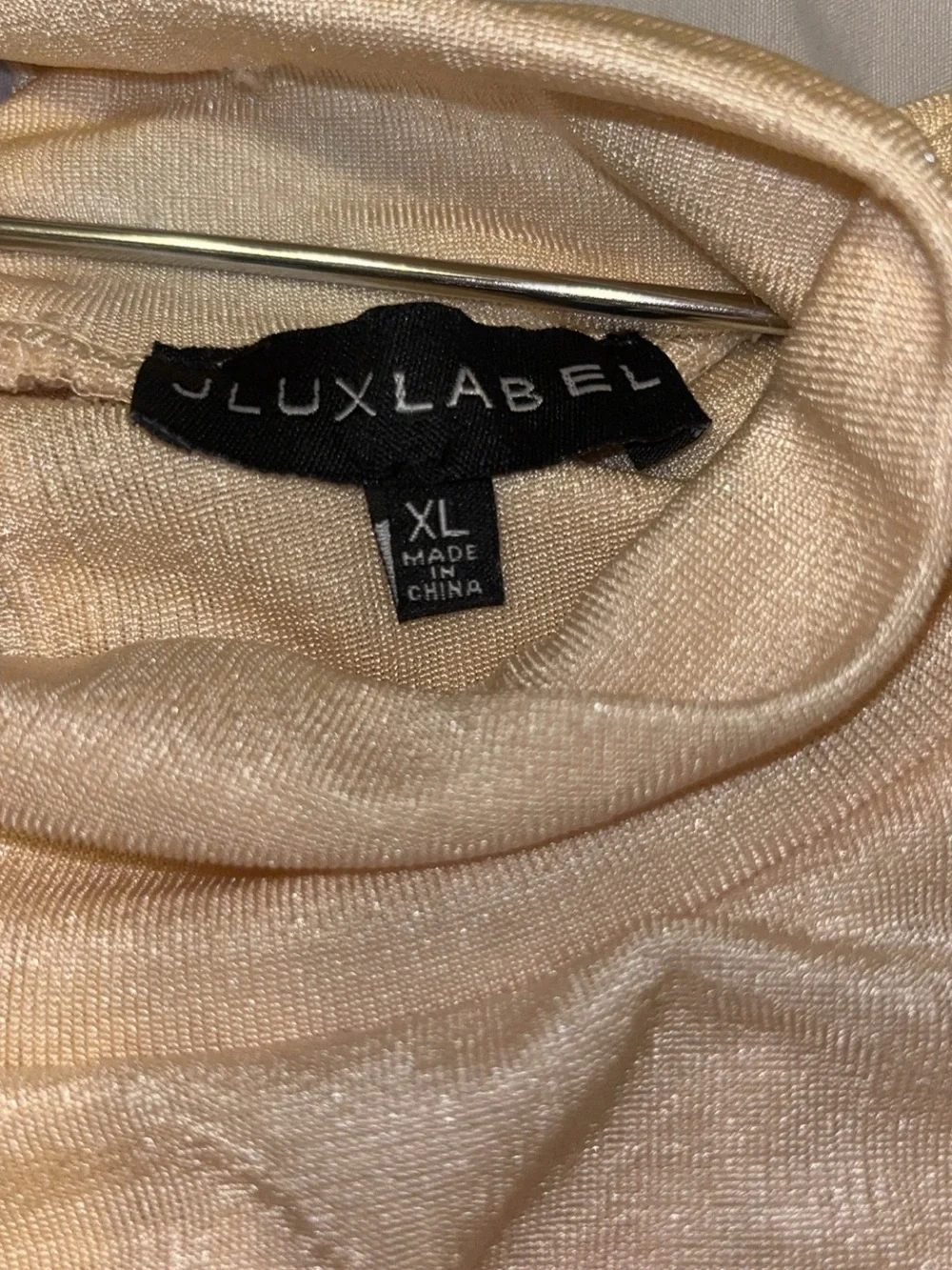 JLUXLABEL Mock Neck Draped Long-Sleeve Midi Dress- Beige